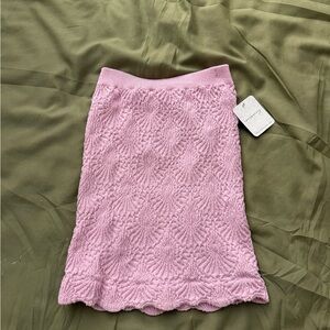 Intimately Free People  Pink Rose Tube Top with Scalloped Edges Sz XS/S NWT
